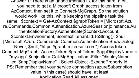 Connect Microsoft Graph in Azure DevOps pipelines with AzContext token