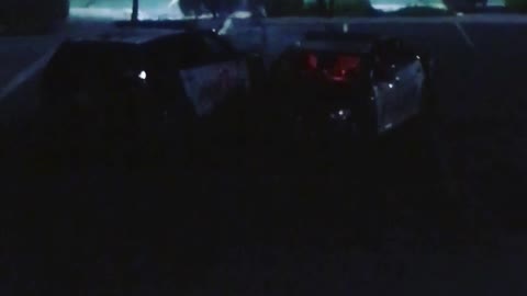 Cops Having a Lightsaber Battle in a Parking Lot