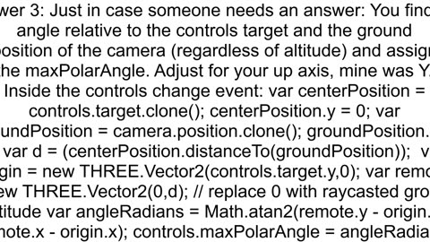 Keeping camera above ground using OrbitControlsjs