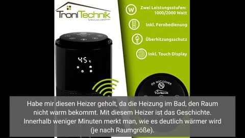 Tronitechnik Turm-Keramik-Heizer Elektro-Heizer 2000 Watt, PTC Keramikheizelement mit Fernbedienung