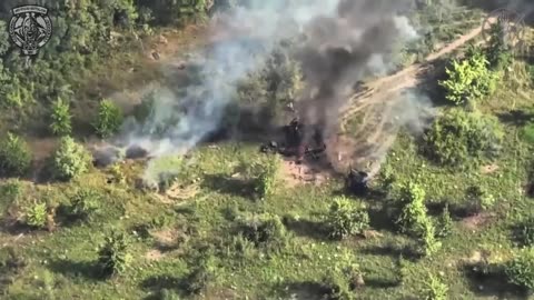 Ammo Inside of Russian BMP3 Cooks Off and Detonates After Drone Stikes