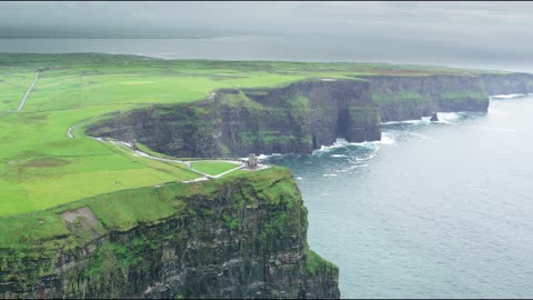 Grass-covered cliff - nature and environment