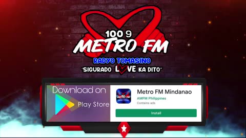 100.9 Metro FM Radio Broacast - Philippines (Mindanao)