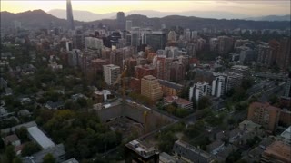 Drone aerial view at Las Condes in Santiago, Chile