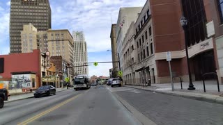 Biking downtown Akron