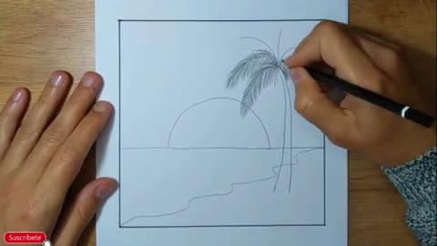Draw Four Palm Leaves
