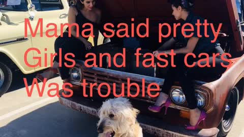 Pretty girls and fast cars trouble for the pup