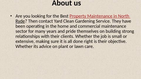 Best Property Maintenance in North Ryde.