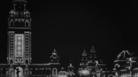 Panoramic View Of The Esplanade By Night, Pan-American Exposition (1901 Original Black & White Film)