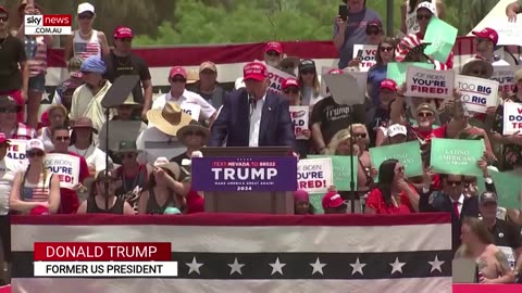 Crowd chants Happy Birthday to Donald Trump in Nevada