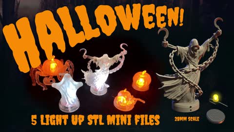 Light-up Halloween printable STL files.