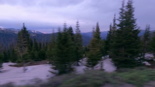 Crossing the Rockies at sunset