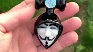 Hooded Anonymous Pendant With Opal