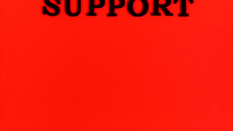 An Animation of the Word Support on a Red Background