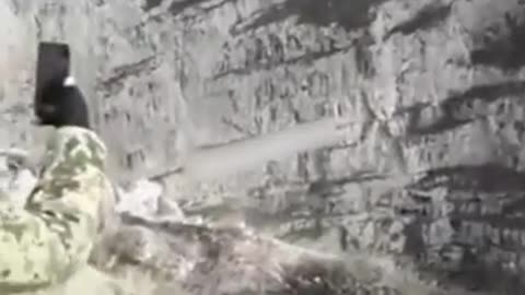 The Azerbaijani army captured the enemy radar vehicle and pushed it directly down the cliff