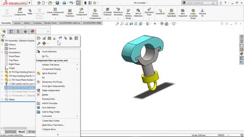 Local Train Holding Handle (Parts and Assembly Views)(SolidWork)