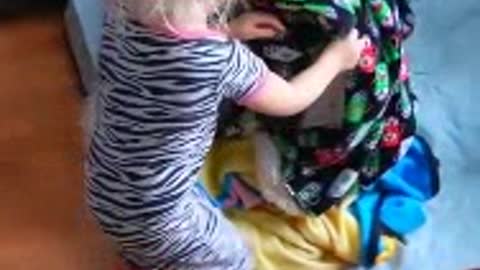 Baby and Dog playing