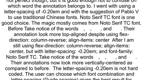 Is there a CSS that can render variable height for each character depending on the height of a char