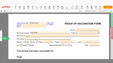 How To Fill Out a Proof of Vaccination of a DOG