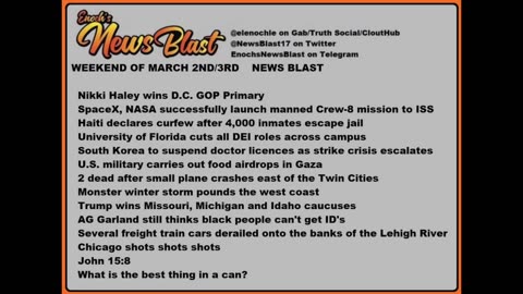 Weekend of March 2/3, 2024 News Blast.