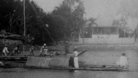 Native Boats On The Run Aguinaldo's Navy (1900 Original Black & White Film)