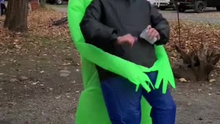 Inflatable Alien Makes Great Dance Partner