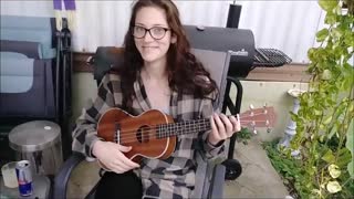 Gabi's first riff on her new ukulele