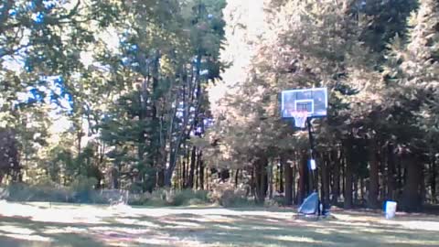 Shooting threes in backyard.
