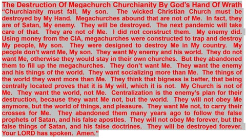 The Destruction Of Megachurch Churchianity By God’s Hand Of Wrath