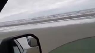 Driving on the beach in Oregon