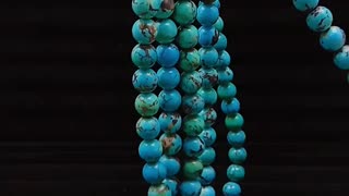 Natural turquoise free-shape round 10mm full strand blue Turquoise Beaded Choker Elegant