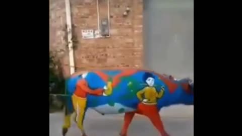 Color Full Cow Amazing Painting Art | Cow Coloring #short video