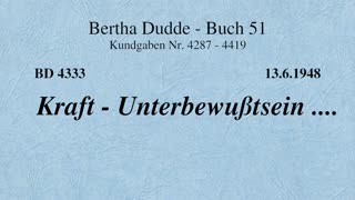 BD 4333 - KRAFT - UNTERBEWUSSTSEIN ....