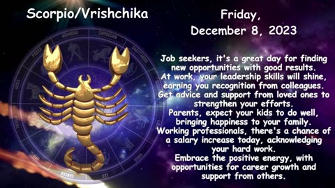 Today's Horoscope Friday, December 8, 2023