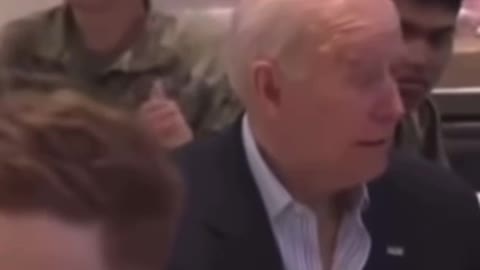 Soldier Laughs at Biden as He Tears up from Spicy Pizza