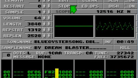 Amiga and Atari ST Protracker Music Mods - Blue Oyster Song
