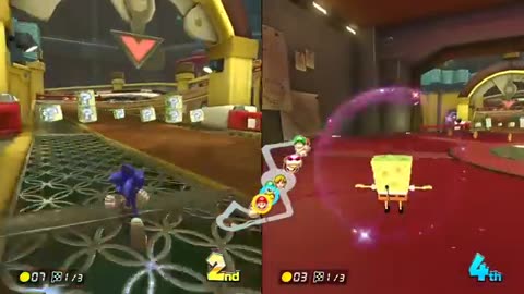 Mario Kart 8 Deluxe - Spongebob, Sonic Run in Leaf Cup (2 Player)|The Peak Racing on Nintendo Switch