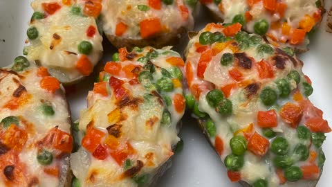 Baked Potatoes Stuffed With Vegetables