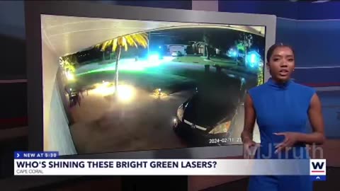 Who is scanning the ground with green lasers ？