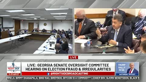 Question #11 to Georgia Secretary of State rep during GA Senate Oversight Hearing, 12/03/20