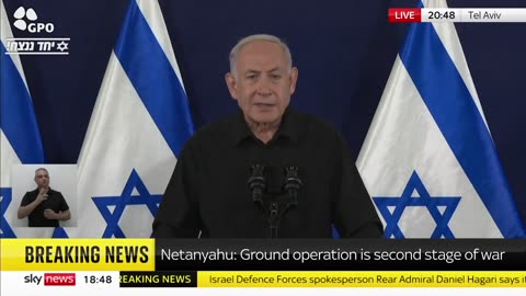 Netanyahu announces ground invasion of Gaza.