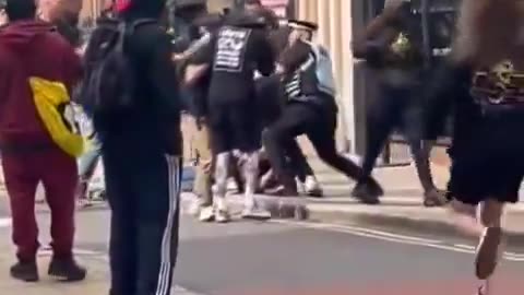 Muslim mobs running through Sheffield city centre just attacking white people at random.