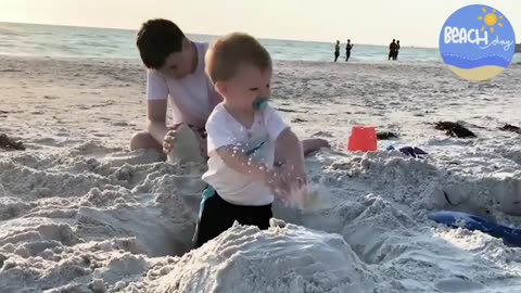 Funny baby on the beach #3