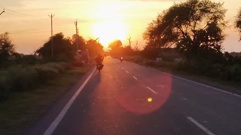 Sun Rise With Road View