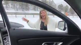Mom Hilariously Busts Out Dance Moves On Highway While Stuck In Storm