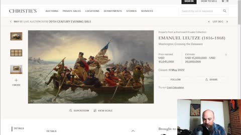 The $45 Million Dollar Comm- Washington Crossing The Delaware Painting SOLD for $45,045,000