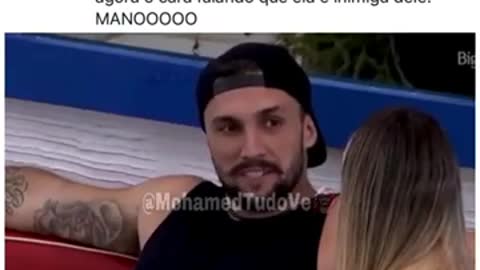 Big Brother Brazil - Arthur saying that Carla is now his enemy.