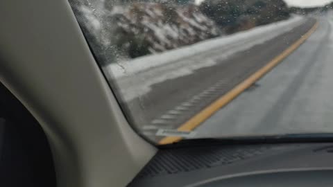 First time driving in snowy mountains