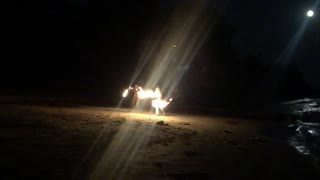 Fire spinning at East Beach