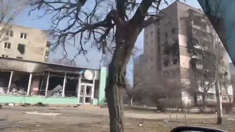 Scenes of destruction in Mariupol today